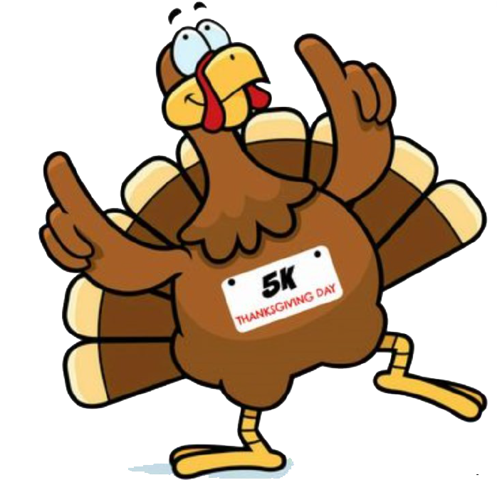 Thanksgiving Turkey Runner Cartoon PNG Image