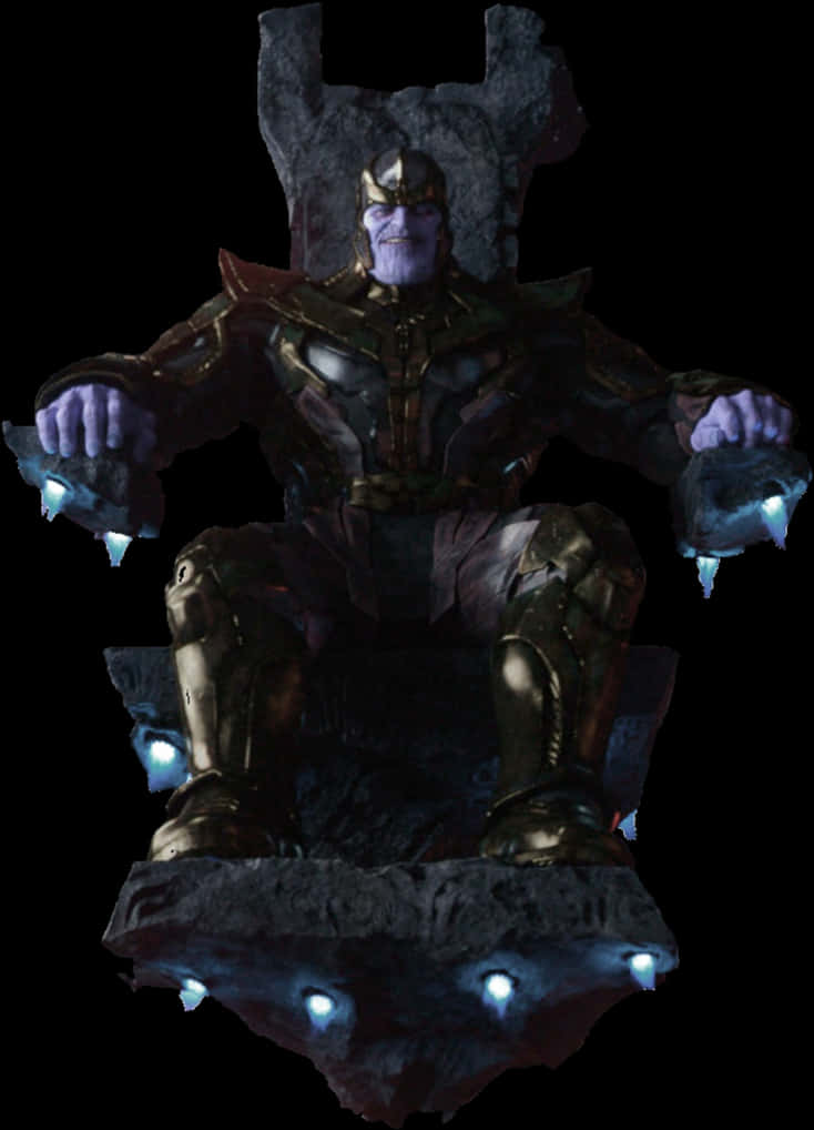 Thanos Throne Pose PNG Image