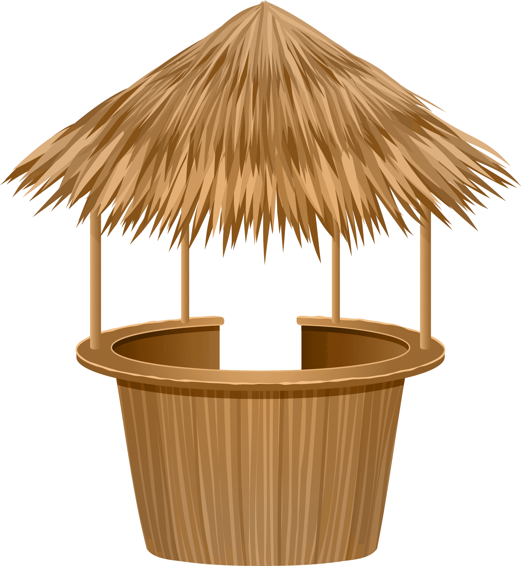 Thatched Roof Tiki Bar Illustration PNG Image