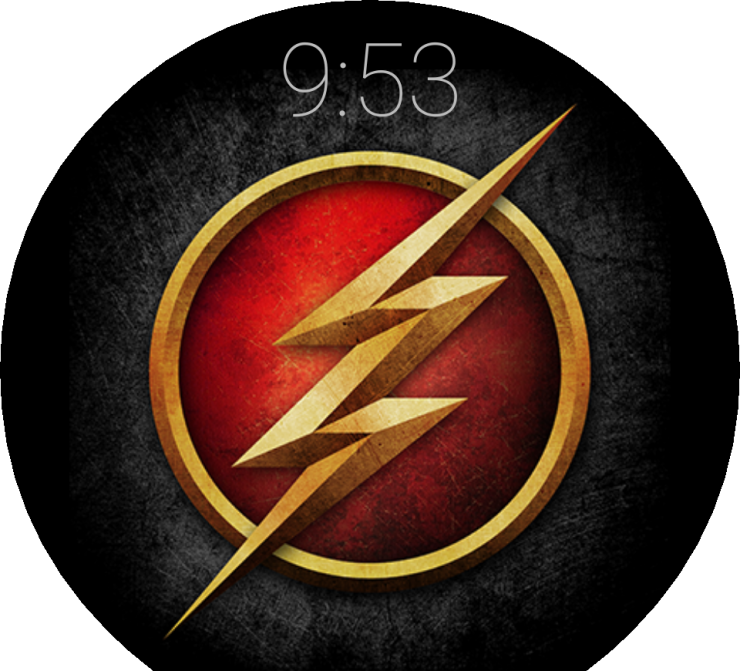 The_ Flash_ Logo_ Wallpaper_ Clock PNG Image