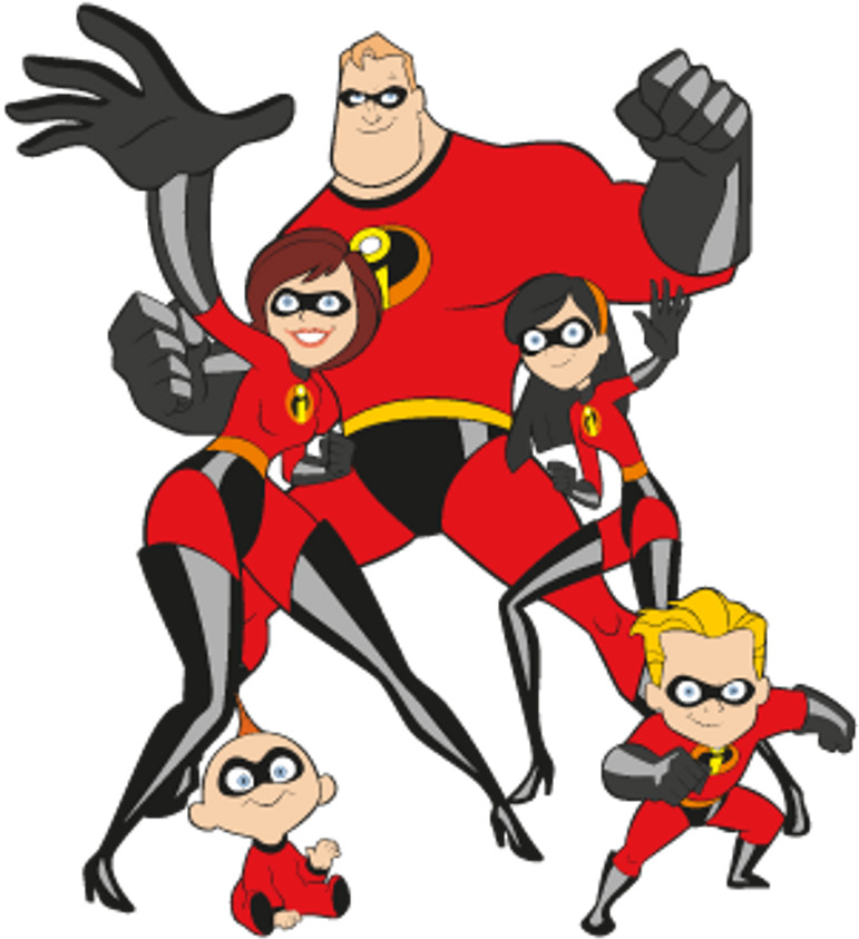 The Incredibles Family Hero Pose PNG Image