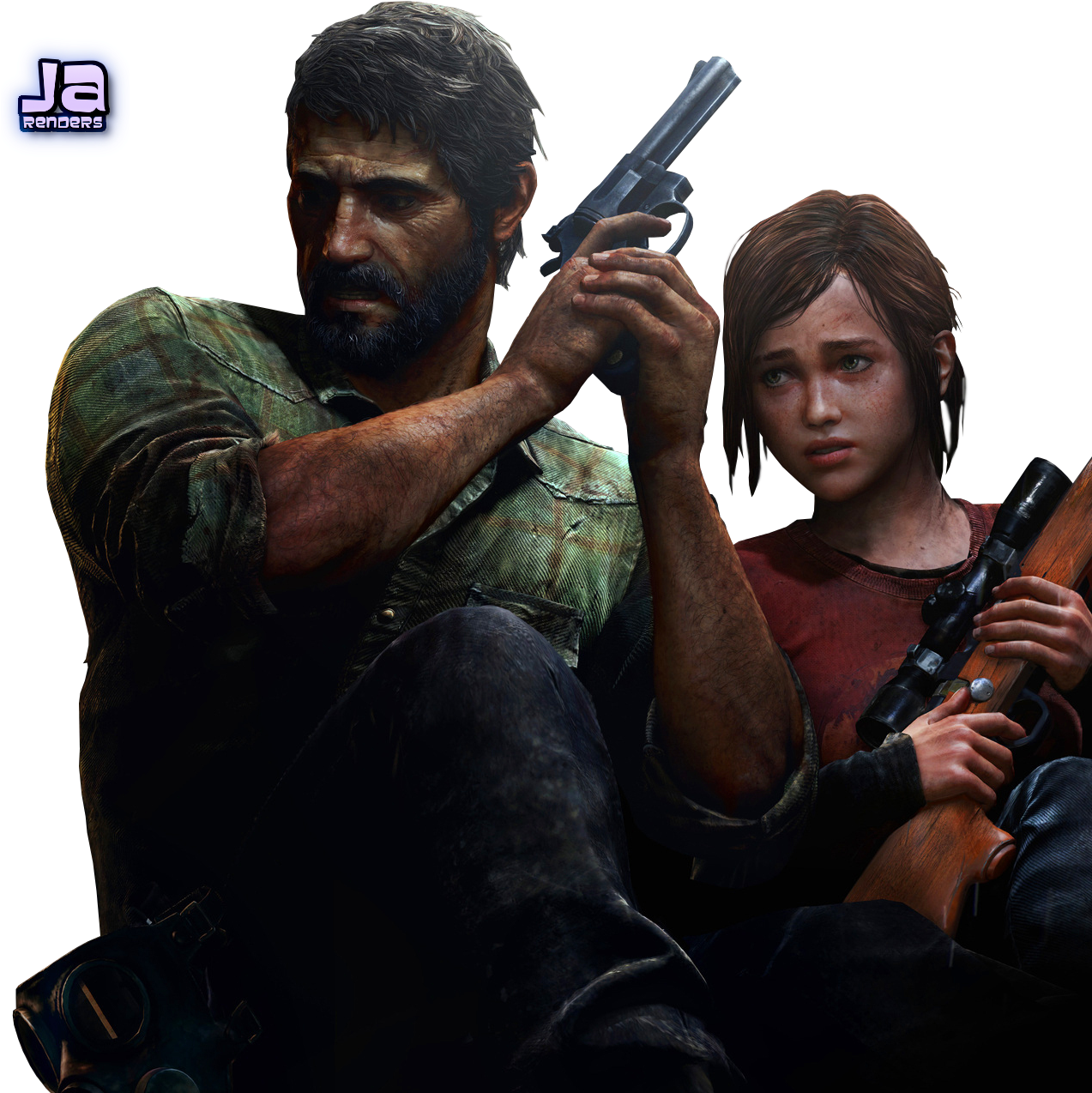 The Lastof Us Joeland Ellie Armed PNG Image