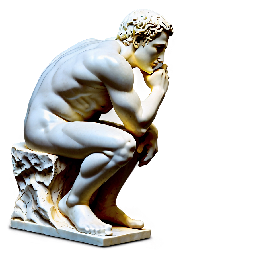 The Thinker Marble Sculpture Png 06132024 PNG Image