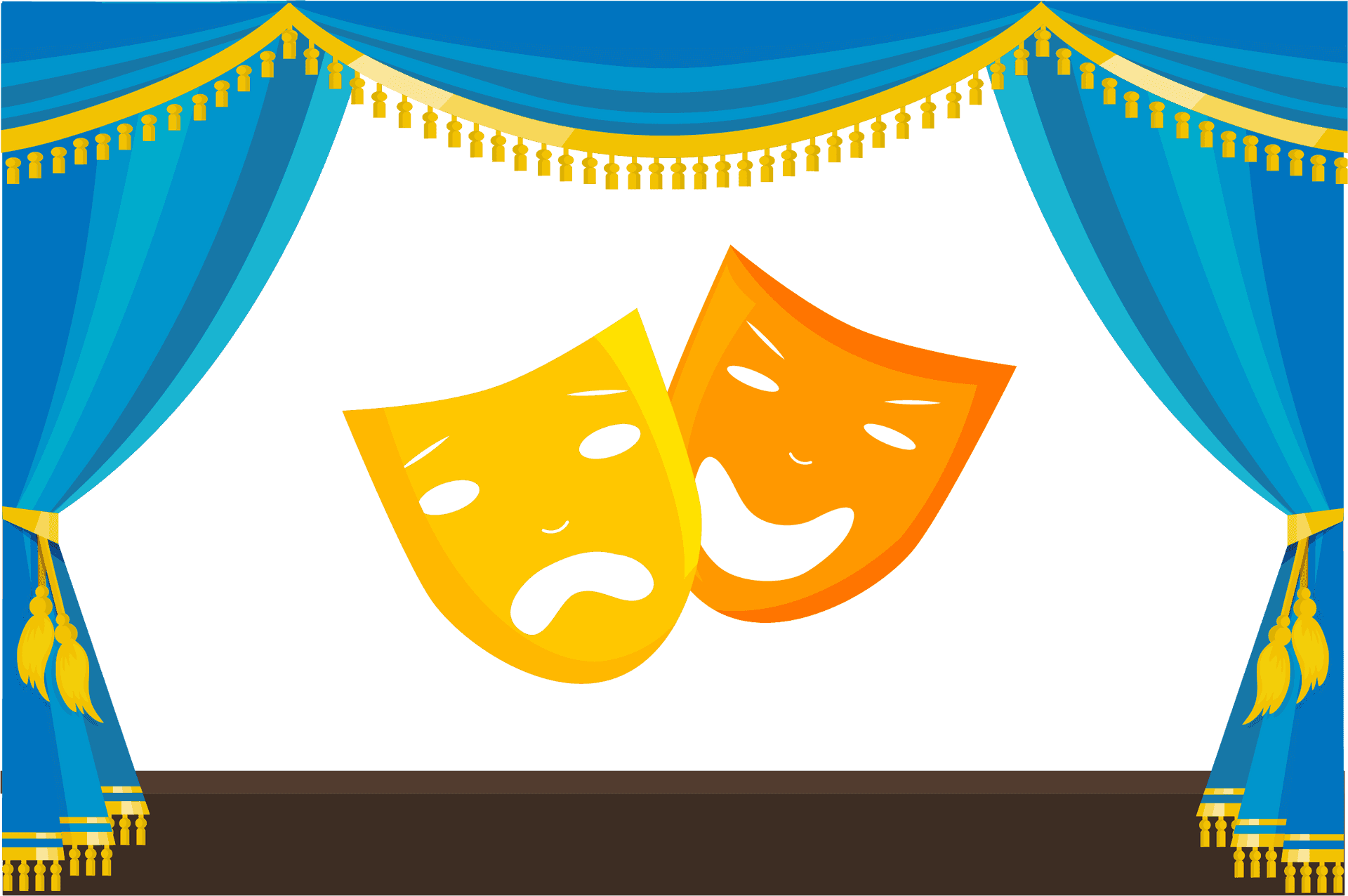 Theater Masks Curtain Stage PNG Image