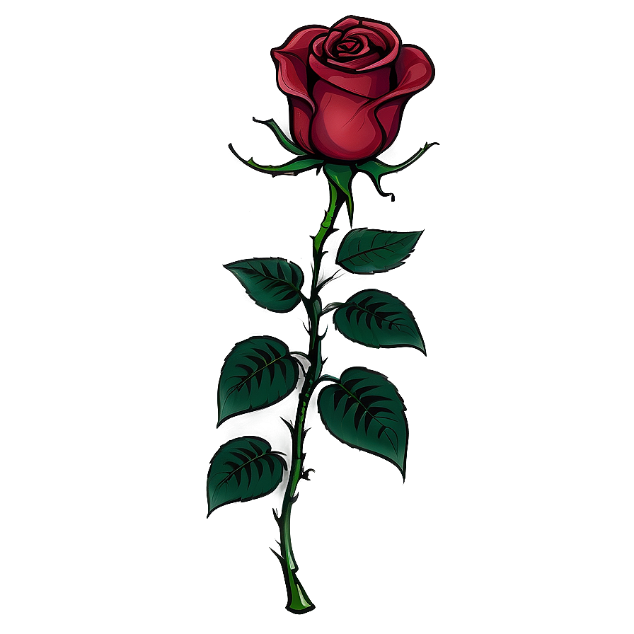 Themed Rose Tattoo Illustration Png Rkj PNG Image