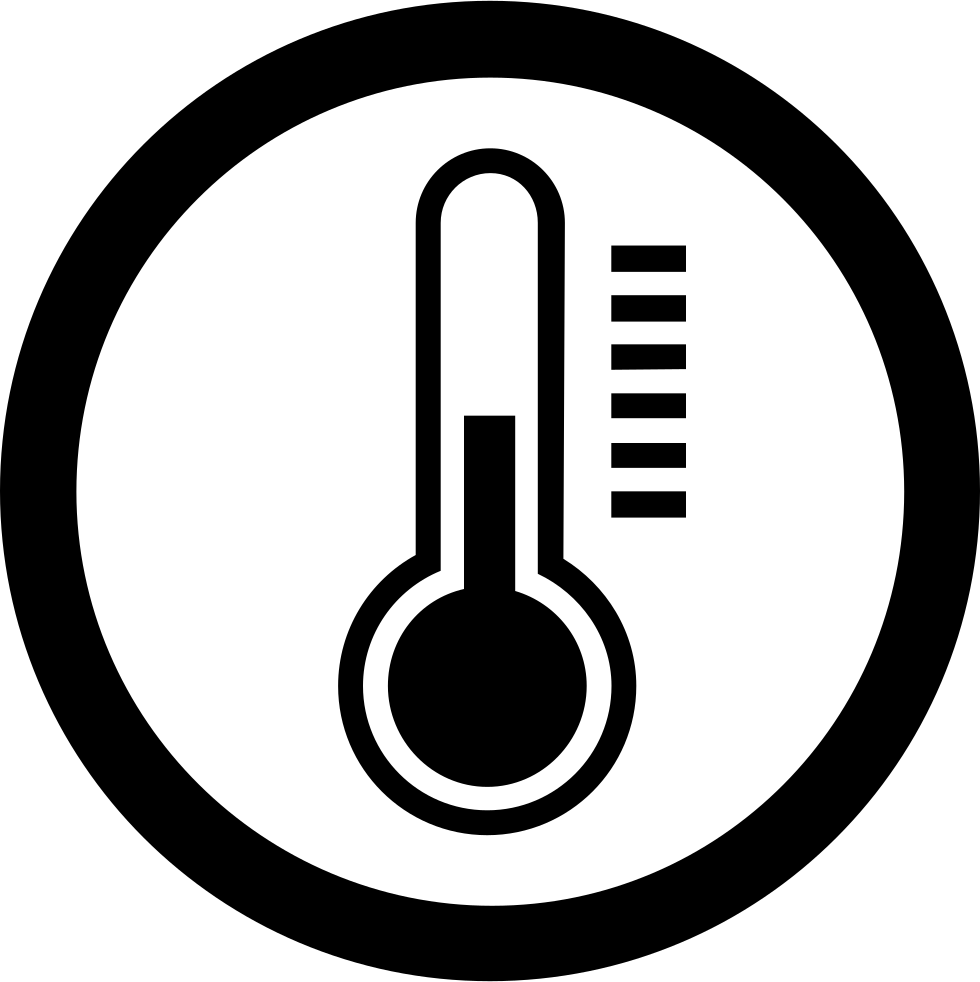 Thermometer Icon Blackand White PNG Image