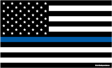 Thin Blue Line American Flag PNG Image