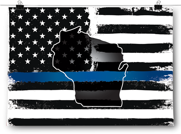 Thin Blue Line American Flag PNG Image