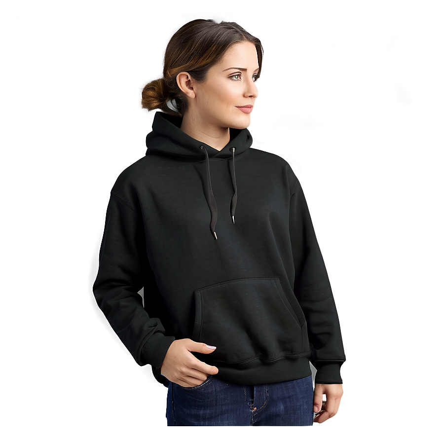 Thin Fabric Black Hoodie Png 05252024 PNG Image