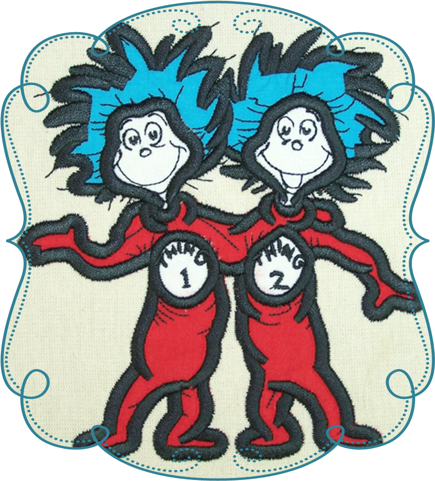 Thing1and Thing2 Illustration PNG Image