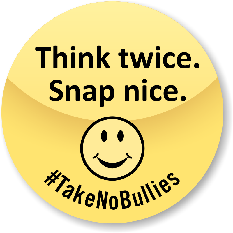 Think Twice Snap Nice Anti Bullying Sticker PNG Image