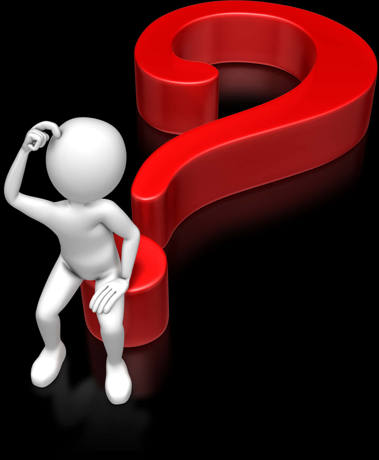 Thinking Figure With Question Mark PNG Image