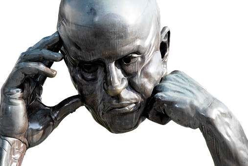 Thinking Man Sculpture PNG Image