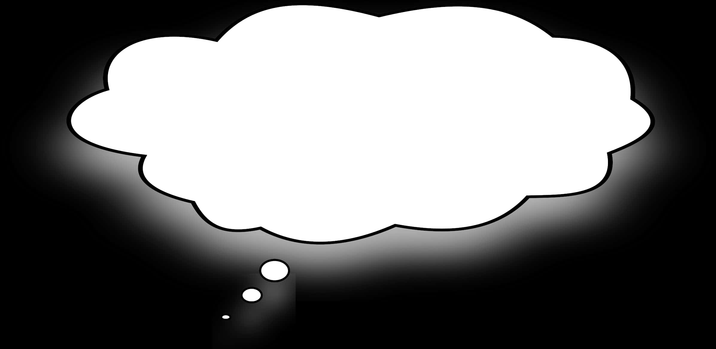 Thought Bubble Graphic Black Background PNG Image