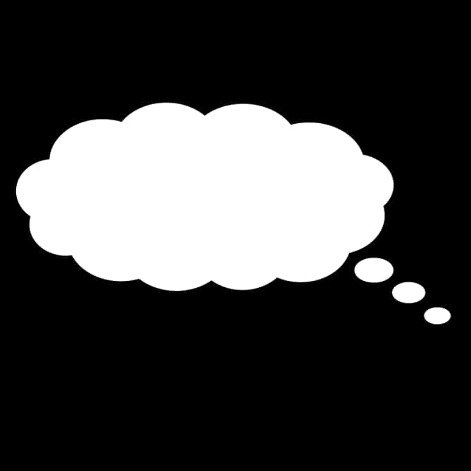 Thought Bubble Graphic Black Background PNG Image