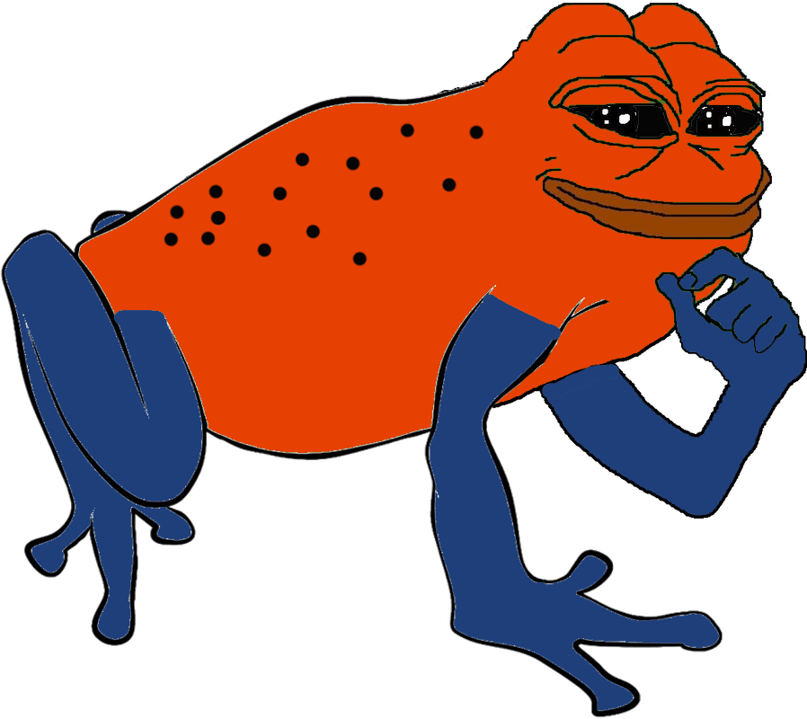 Thoughtful Pepe Frog PNG Image