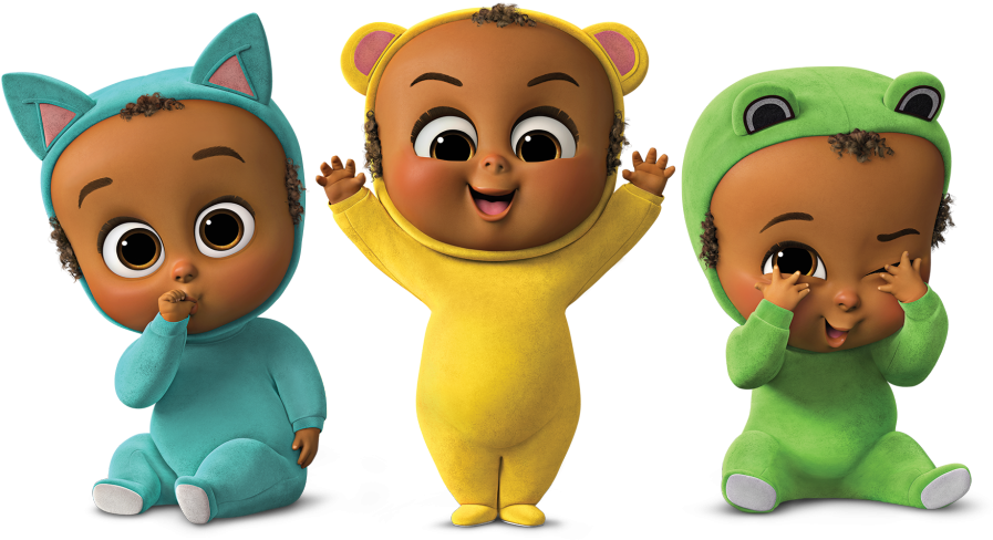 Three Animated Babiesin Costumes PNG Image