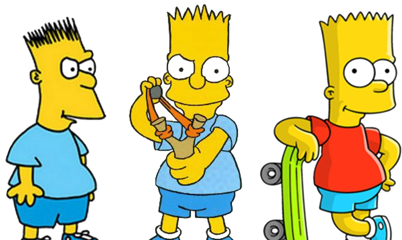 Three Bart Simpson Poses PNG Image