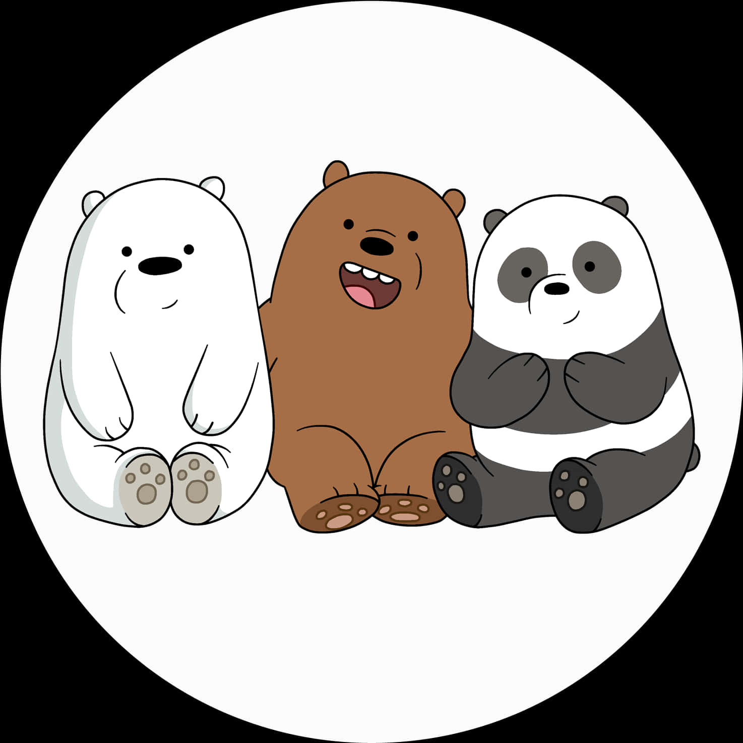 Three Cartoon Bears Friends PNG Image