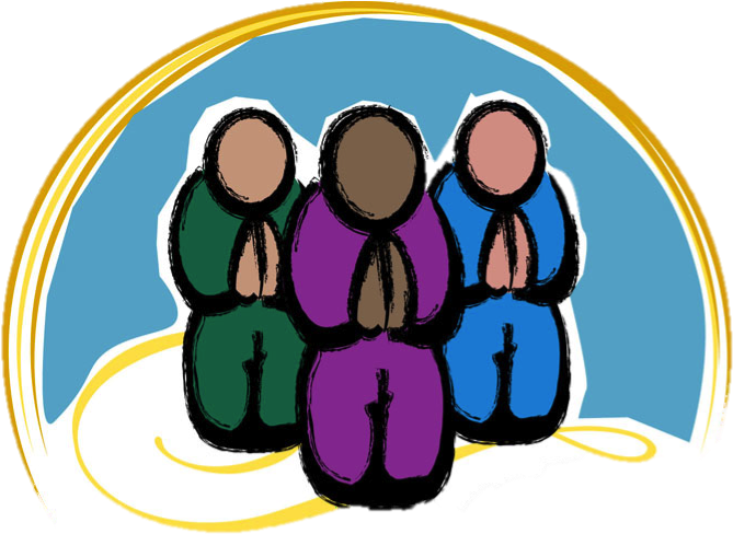 Three_ Figures_in_ Prayer PNG Image