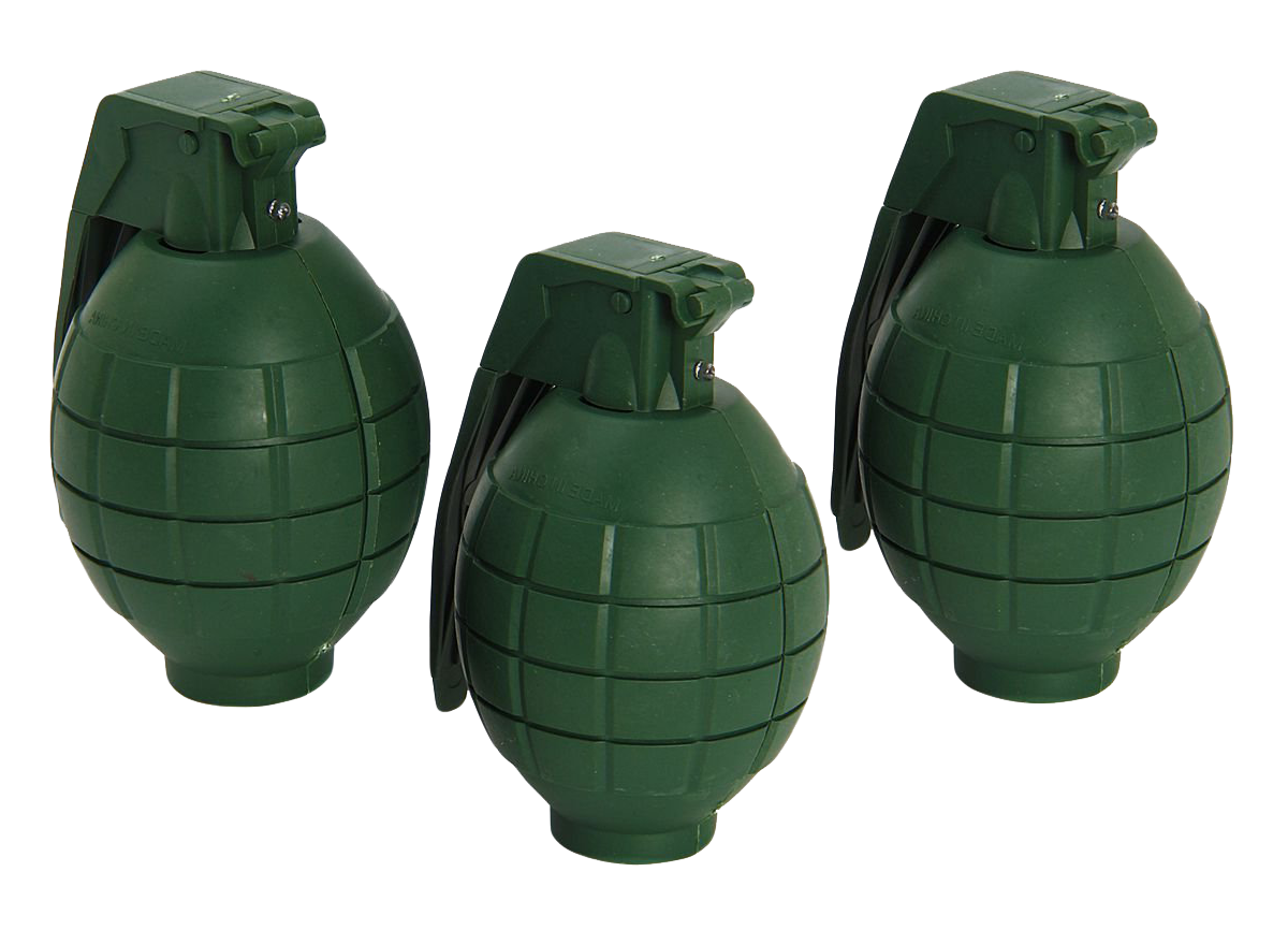 Three Green Hand Grenades PNG Image