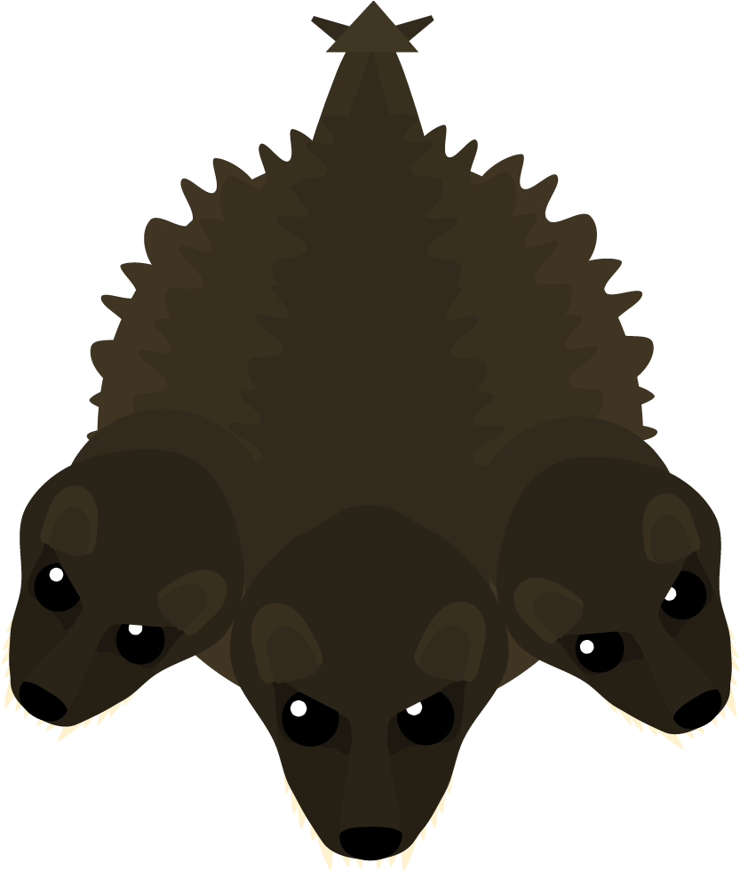 Three Headed Mythical Creature Illustration.png PNG Image