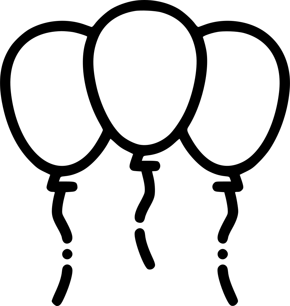 Three Outlined Balloons Graphic PNG Image