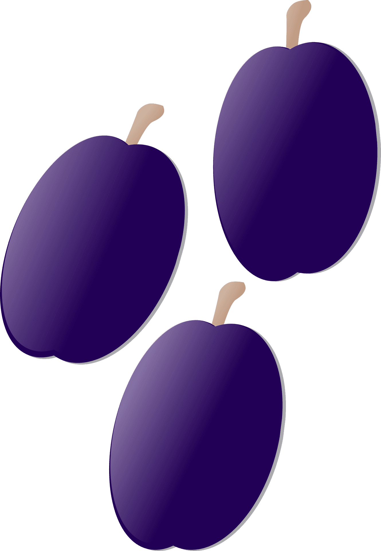 Three Plums Illustration PNG Image