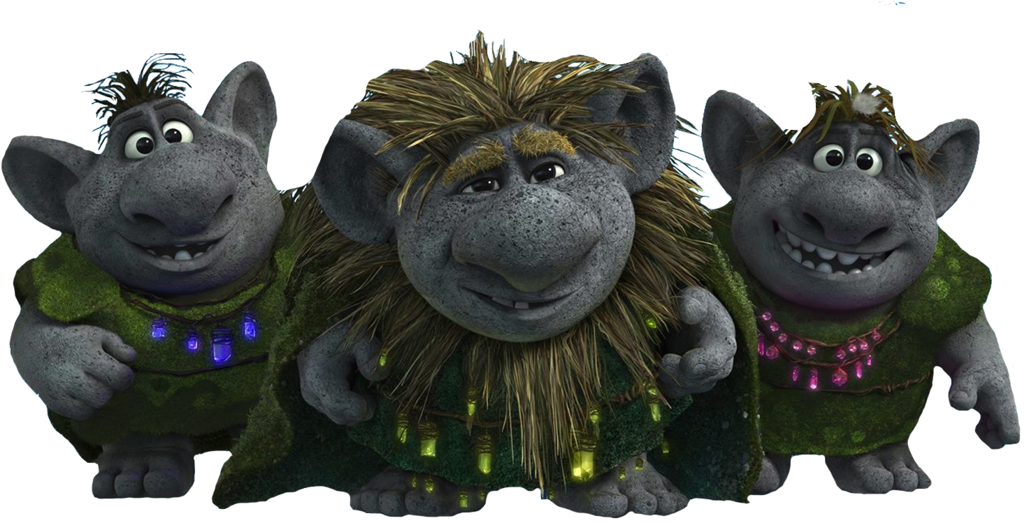 Three Smiling Trolls PNG Image