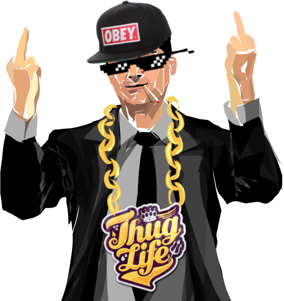 Thug Life Attitude Illustration PNG Image