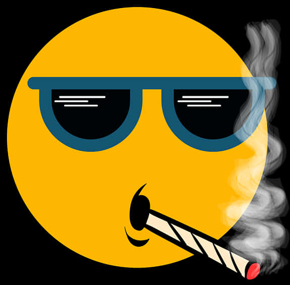 Thug Life Emoji Smoking PNG Image