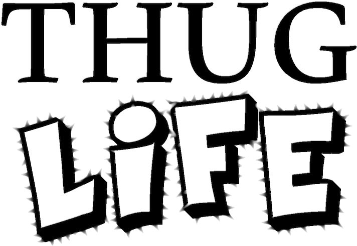 Thug Life Text Graphic PNG Image