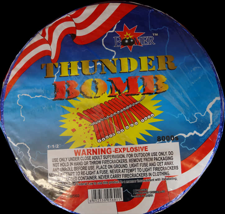 Thunder Bombs Fireworks Label PNG Image