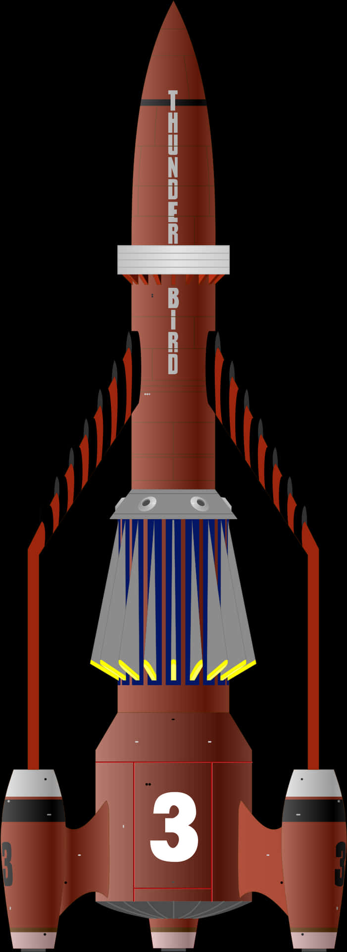 Thunderbird3 Rocket Illustration PNG Image