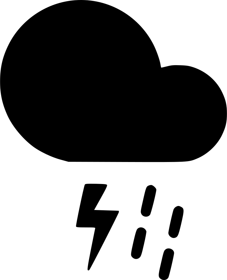 Thunderstorm Cloud Lightning Icon PNG Image