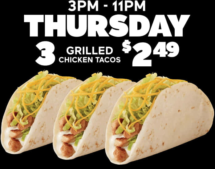 Thursday Chicken Taco Deal Ad PNG Image