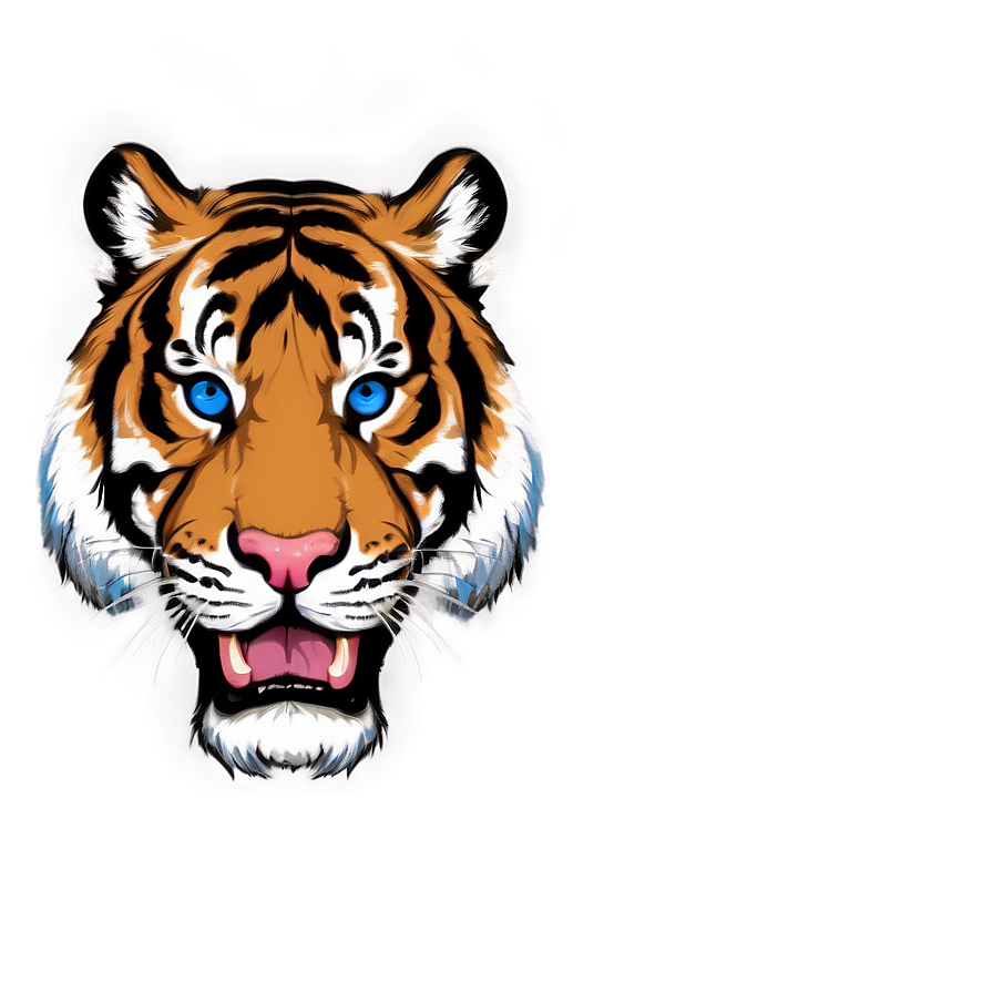 Tiger Face With Blue Eyes Png Dte PNG Image