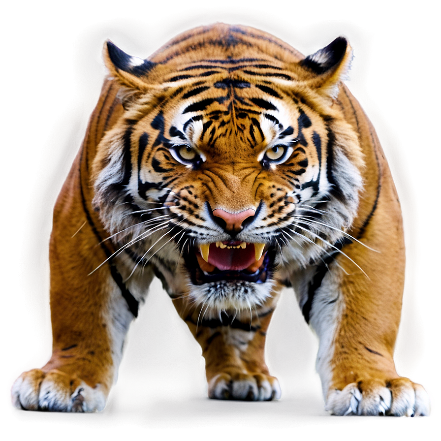 Tiger In Furious Stance Png Ylb PNG Image