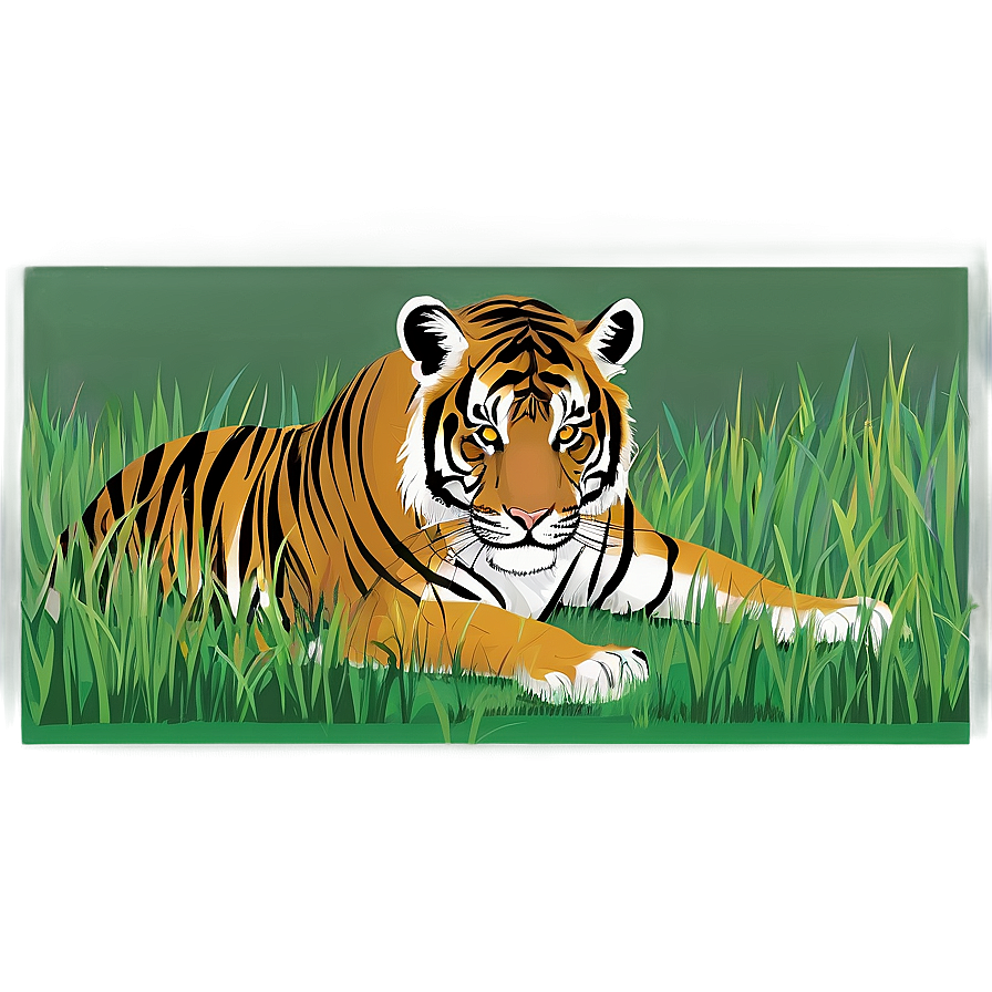 Tiger In Grass Png Tms PNG Image