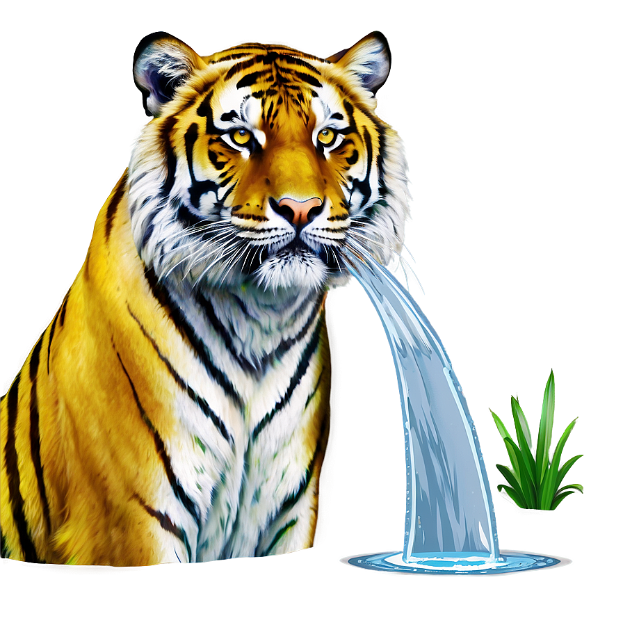 Tiger In Water Png Usm PNG Image