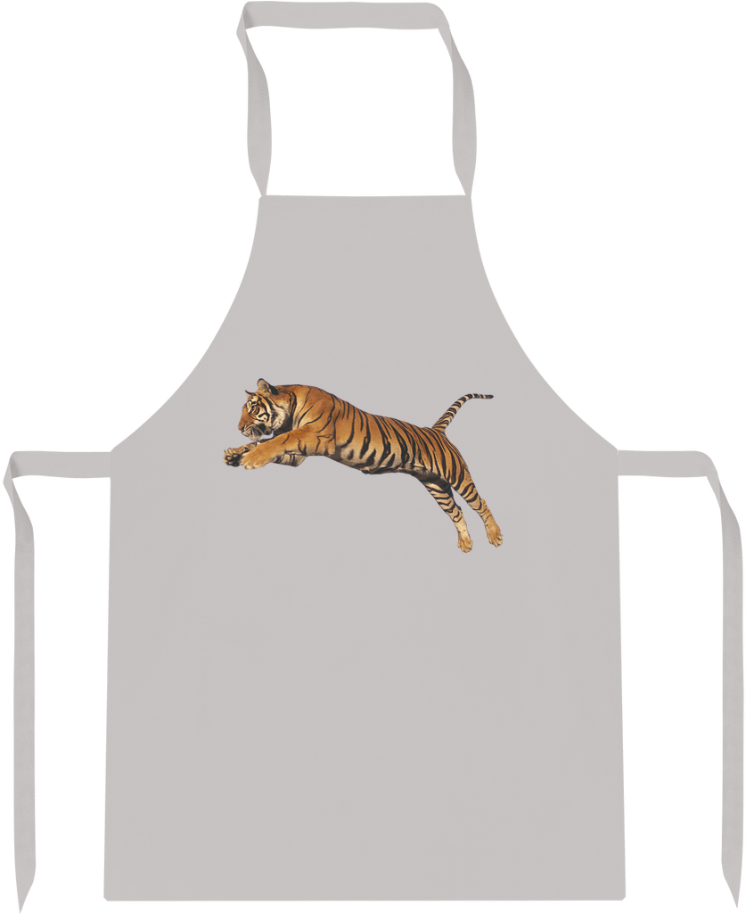 Tiger Print White Apron PNG Image