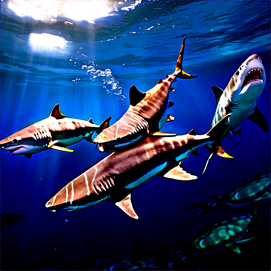 Tiger Shark Feeding Frenzy Png 33 PNG Image