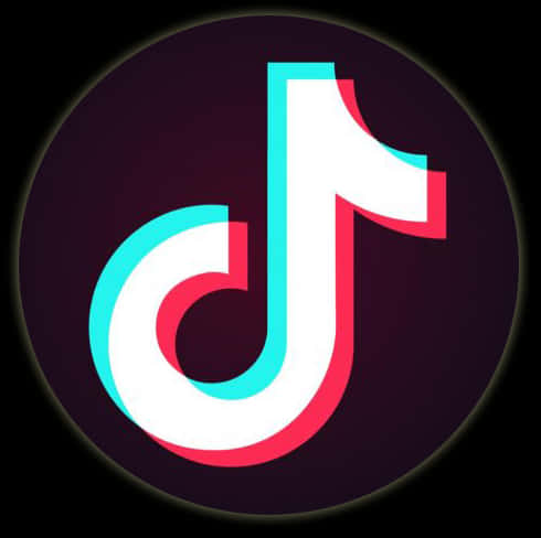 Tik Tok Logo Dark Background PNG Image