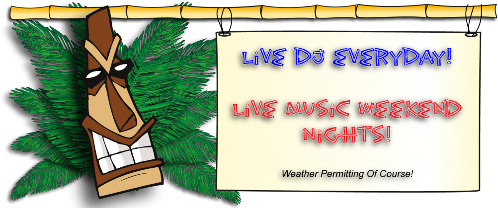 Tiki Bar Live Music Announcement PNG Image