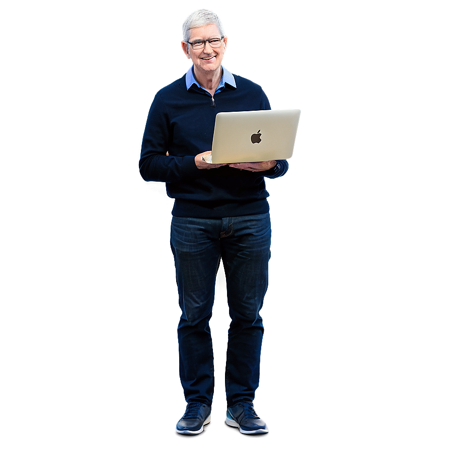 Tim Cook With Macbook Png Phw81 PNG Image