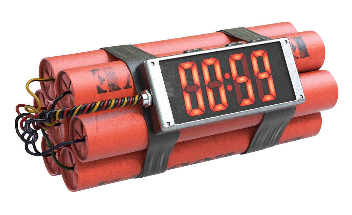 Time Bomb Digital Display PNG Image