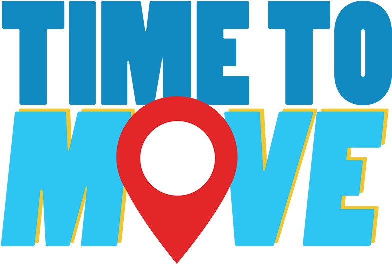 Time To Move Logowith Location Pin PNG Image