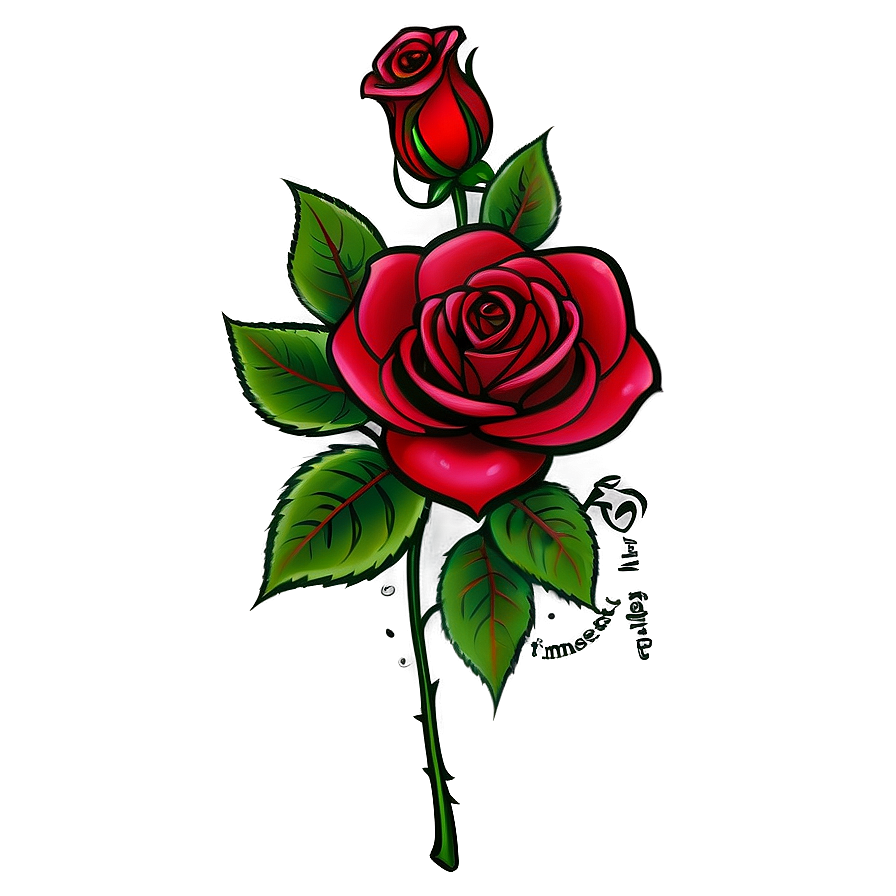 Timeless Rose Tattoo Idea Png 05252024 PNG Image