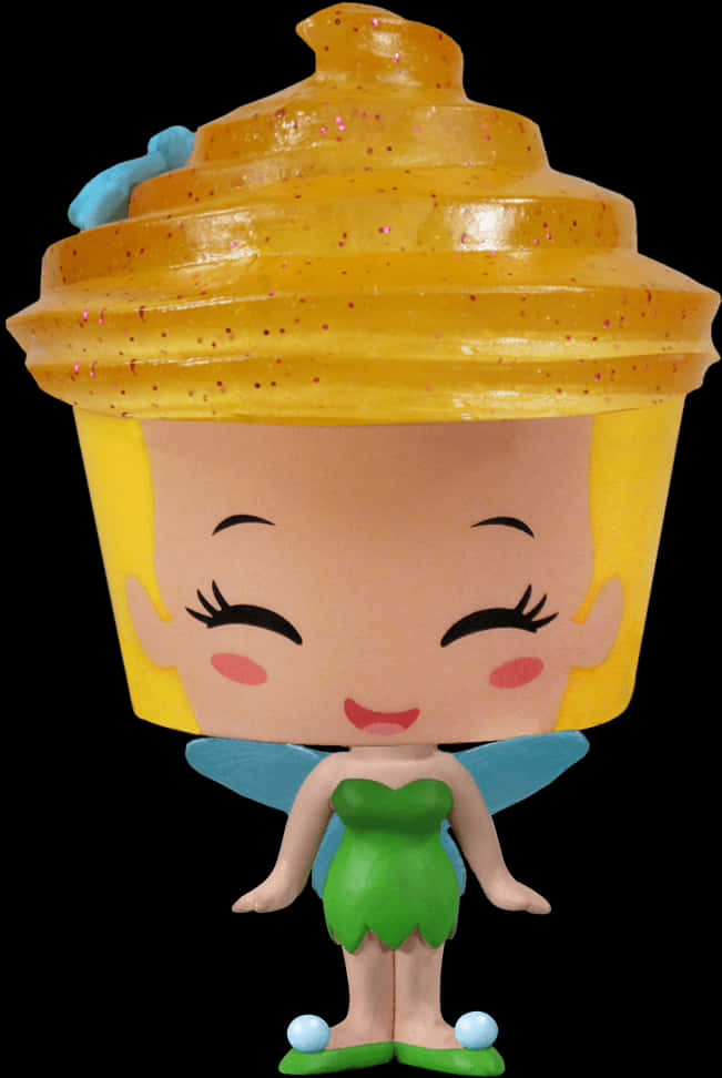 Tinkerbell Cupcake Figurine PNG Image