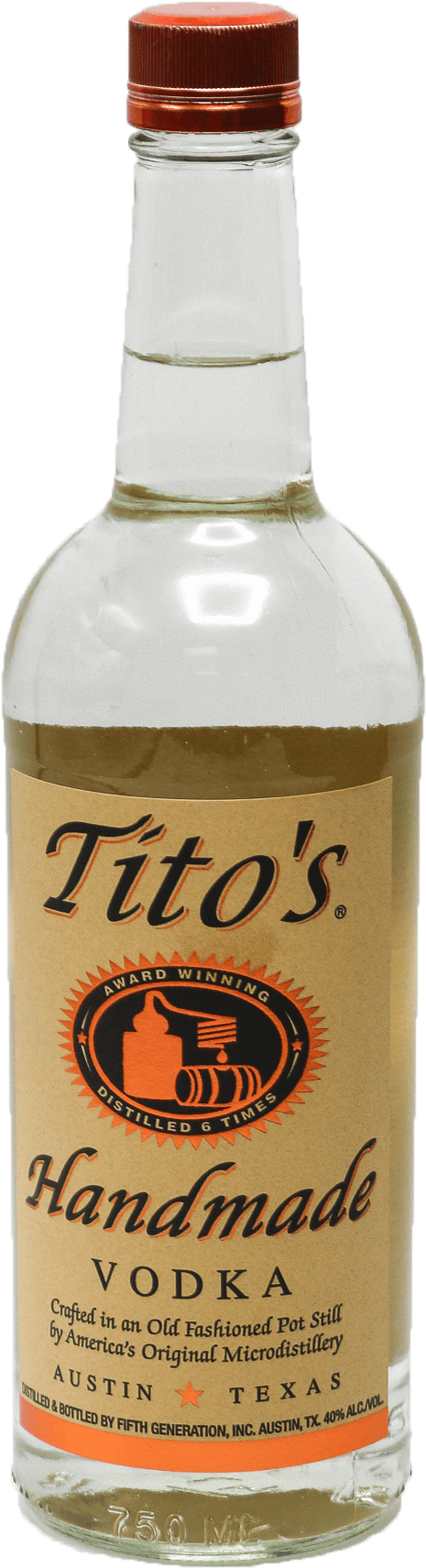 Titos Handmade Vodka Bottle PNG Image